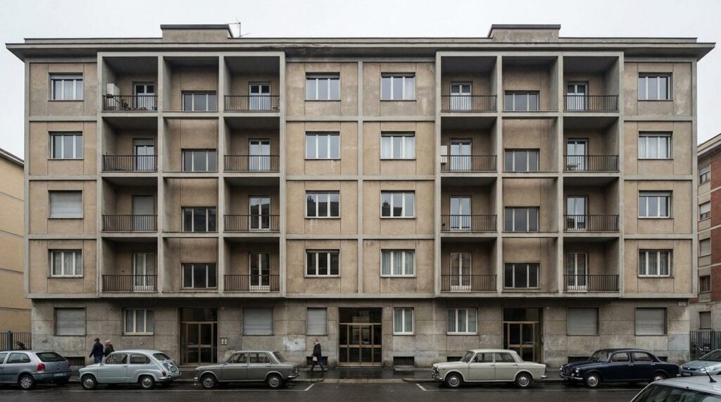 Quartiere operaio FIAT a Mirafiori: palazzine di social housing industriale degli anni Cinquanta